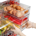 Scatola di stoccaggio in plastica trasparente 25,5 x 15,1 x 7,6 cm organizer con manici scatola in plastica per cucina, bagno e casa 5