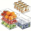 Scatola di stoccaggio in plastica trasparente 25,5 x 15,1 x 7,6 cm organizer con manici scatola in plastica per cucina, bagno e casa 6
