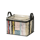 Scatola di stoccaggio pieghevole trasparente 32 x 24 x 25 cm in plastica con coperchio e maniglie per l'organizzazione di abbigliamento, libri e articoli per la casa 2