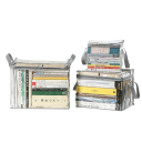 Scatola di stoccaggio pieghevole trasparente 38 x 24 x 32 cm in plastica con coperchio e maniglie per l'organizzazione di vestiti, libri e oggetti domestici 5