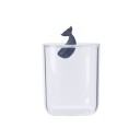 Scatola per bastoncini di cotone e tamponi con figura di animale sul coperchio Dóza trasparente in acrilico e plastica Dimensioni 13 x 9 cm Per 2