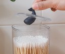 Scatola per bastoncini di cotone e tamponi con figura di animale sul coperchio Dóza trasparente in acrilico e plastica Dimensioni 13 x 9 cm Per 6