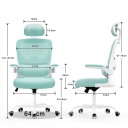 Scaun de birou cu suport pentru cap 51 x 54 x 110 cm Înălțime a șezutului ajustabilă Brațe rabatabile Șezut și spătar căptușite Max. 150 kg 2