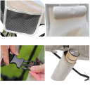 Scaun de camping pliabil portabil 42,7 x 57,4 x 104,3 cm cu suport pentru cap din aliaj de aluminiu, material cationic, suport pentru băuturi, montaj în 30 de secunde 5