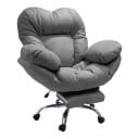 Scaun mare moale pe roți cu suport pentru picioare extensibil Înălțime ajustabilă și rotativă 100–110 x 80 cm Țesătură și spumă 3