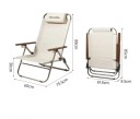 Scaun pliabil portabil 88 x 61 x 73,5 cm Leagăn de călătorie reglabil Înălțimea șezutului 30 cm Spătar și suport pentru cap Scaun de relaxare 4