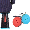 Scaun telescopic pliabil din plastic cu înălțimea de până la 45 cm 25 x 6 cm Scaun portabil ajustabil cu mânere Scaun de camping rezistent 1