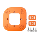 Schablone zum Abrunden von Ecken mit einer Oberfräse 14 x 14 cm ABS Kunststoff Durchmesser 30 35 40 50 mm Tischlerwerkzeug Tischlerschablone 1