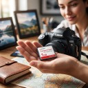 Scheda di memoria CF Compact Flash LEMIWEI 1 GB Scheda di memoria digitale Bianca e rossa Per fotocamere digitali e lettori di schede CF 4