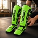 Schienbeinschoner und Fußrücken-Schutz Größe S Länge 30 cm Feines PU-Leder und EVA Für Kickboxen und Taekwondo Boxen und Kampfsportarten 16