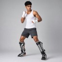 Schienbeinschützer mit Fußrücken Muay Thai Größe L Höhe 165–190 cm Verstärktes Design Für Erwachsene Box 9