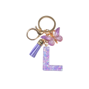 Schlüsselanhänger 4 cm Harz Schlüsselanhänger Lila Initialen und Schmetterling Dekorative Verzierung für Handtasche Rucksack Geschenk für Frauen 13