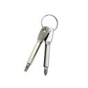 Schlüsselanhänger aus Metall mit einem Set aus 2 Mini-Schraubendrehern, flach und kreuzförmig, mit Aufhängeöse für kleinere Reparaturen 3