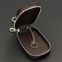Schlüsseletui mit Krokodilrelief und Schuppenmuster Reißverschluss Metallkarabiner PU-Leder Kompakte Maße 9 x 2 x 5,5 cm 3