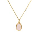 Schmuckkette 45 cm in Goldfarbe mit buntem Stein im Opal-Look unregelmäßiger Anhänger feine Kette klassisches Kettendesign 1