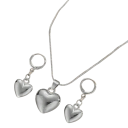 Schmuckset Ohrringe und Halskette 50 cm (45+7 cm) Herz Glänzende hängende Ohrringe Zinklegierung Elegante Damenschmuck 1