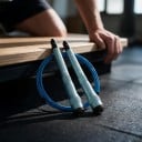 Schnelligkeitssprungseil mit Stahlseil 3 m Aluminiumgriffe 16,8 cm mit Lagern Ersatzseil und Tasche Für Crossfit und Cardio 5