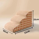 Schody pre domácich miláčikov kockovaný vzor 3 stupne 40x55x35 cm textilné schodíky k posteli a pohovke pre psov a mačky 4