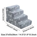 Schody pre psov 4 stupne 37 x 55 x 39 cm mäkký poťah šedá s potlačou kostí pre posteľ pohovku a domáce zvieratá 3