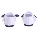 Schoenen voor poppen tot 43 cm met panda-motief Geborduurd gezicht en zwarte oortjes op de punt Bandje over de wreef Witte kleur en zwarte zool 5