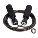 Σχοινάκι με ατσάλινο καλώδιο PVC 3 μ Ραβδιά από αφρώδες υλικό 13,5 εκ με ρουλεμάν Ρυθμιζόμενο μήκος Μαύρο Για καρδιο και αδυνάτισμα 3