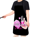 Schort volwassene 50x75 cm Zonder mouwen Nekbindend Nagelmotief Creatieve bescherming Keuken Koken Cosmetica Schilderen Nagellak 3