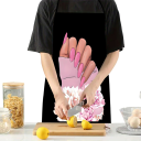 Schort voor volwassenen 50x75 cm Zonder mouwen Keukenschort met nagelmotief Cosmetica Koken Kledingbescherming Neksluiting 2