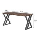 Schreibtisch Computer Tisch mit Z-förmigen Metallbeinen Tragfähigkeit 150 kg 140 x 60 x 75 cm rustikaler Holzplatte braun für das Home Office 3