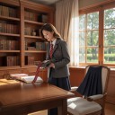 Schuluniform Kostüm für Erwachsene Sakko mit Wappen Hemd Krawatte und Rock Polyester Grau Weiß Rot und Dunkelblau Für Karneval und Partys 9