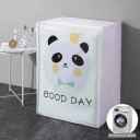 Schutzhülle für seitlich beladene Waschmaschinen 62 × 55 × 86 cm Weiß-transparenter Panda-Druck Mit Reißverschluss 2