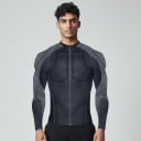Schutztrikot für Motorräder mit langen Ärmeln Herausnehmbarer Rückenschutz und geformte Protektoren Polyester und Baumwolle Schwarz-Grau 3