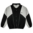 Schwarz-weiße Herren-Sportjacke mit Grafikdruck auf der Rückseite Reißverschluss Kragen Lange Ärmel Übergangsjacke für die Stadt 1