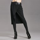 Schwarze Damenhose mit Rock 1