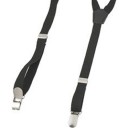 Schwarze elastische Hosenträger in Y-Form Drei Metallclips Verstellbare Schnallen zur Längenanpassung Schmale Bänder Größe 98 x 1,6 cm 2