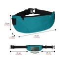 Schwarze Gürteltasche für Sport und Laufen, 33 x 12 cm, wasserdichte Unisex-Lauftasche, leichte Hüfttasche, atmungsaktive Tasche für Handy und Schlüssel, Gürtel mit Reißverschluss 2