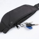 Schwarze Gürteltasche für Sport und Laufen, 33 x 12 cm, wasserdichte Unisex-Lauftasche, leichte Hüfttasche, atmungsaktive Tasche für Handy und Schlüssel, Gürtel mit Reißverschluss 3