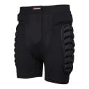 Schwarze Motocross-Shorts mit gepolsterten Schutzpolstern an Hüften und Oberschenkeln, mit Netz-Einsätzen und breitem elastischem Bund 2