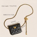 Schwarze oder weiße Mini-Bauchtasche 10 x 9 cm mit Kette Elegante Hüft- und Schultertasche Modische Umhängetasche Stilvolle abnehmbare Kette 2