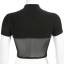 Schwarzes Mesh-Crop-Top für Damen 4