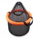 Schwimmender Anglerkorb für lebende Fische Faltbar 35 x 42 cm Nylonnetz Schwimmer aus EPE-Schaum Schwarz-Orange Für Köder und Angeln 5