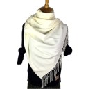 Sciarpa da donna in cashmere 200 x 70 cm Grande sciarpa monocolore con frange alle estremità Elegante drappeggio sulle spalle o sciarpa 2