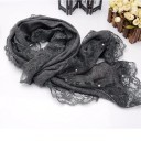 Sciarpa da donna in cotone con pizzo 2