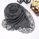 Sciarpa da donna in cotone con pizzo 4