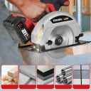 Scie circulaire sans balais de 7 pouces avec écran numérique 185 mm 4000 W 11000 tr/min sans fil rouge-noir pour couper du bois 5