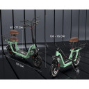 Scooter eléctrico con asiento 500 W con cesta y doble suspensión 36 V 7,5 Ah batería autonomía 35 km max 25 km/h 120 kg 2