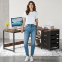 Scrivania per computer a forma di L 149 cm con quattro cassetti e due ripiani aperti Scrivania angolare con gambe squadrate 11