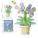 Sculptuur bloem lichtpaarse orchidee in crème bloempot 12,6 × 8,3 cm decoratie van plastic blokken 2