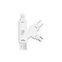 SD en Micro SD kaartlezer 4 in 1 voor telefoon en computer Koppelingen USB USB-C Micro USB en Lightning Geen kabels en adapters 1