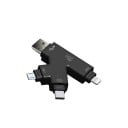 SD en Micro SD kaartlezer 4 in 1 voor telefoon en computer Koppelingen USB USB-C Micro USB en Lightning Geen kabels en adapters 4