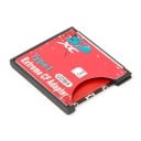 SD-muistikortin adapteri CF-tyypin I korttipaikkaan Reduktion käyttö SD-kortille CompactFlash-korttipaikalla Mitat 4,2 x 3,6 x 0,3 cm 1